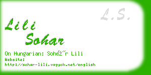 lili sohar business card